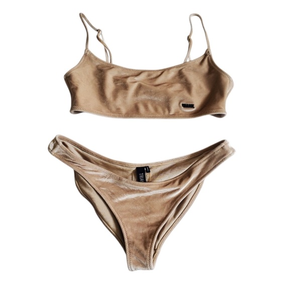 Triangl Swimwear Velvet Bikini in Beige - Picture 2 of 8